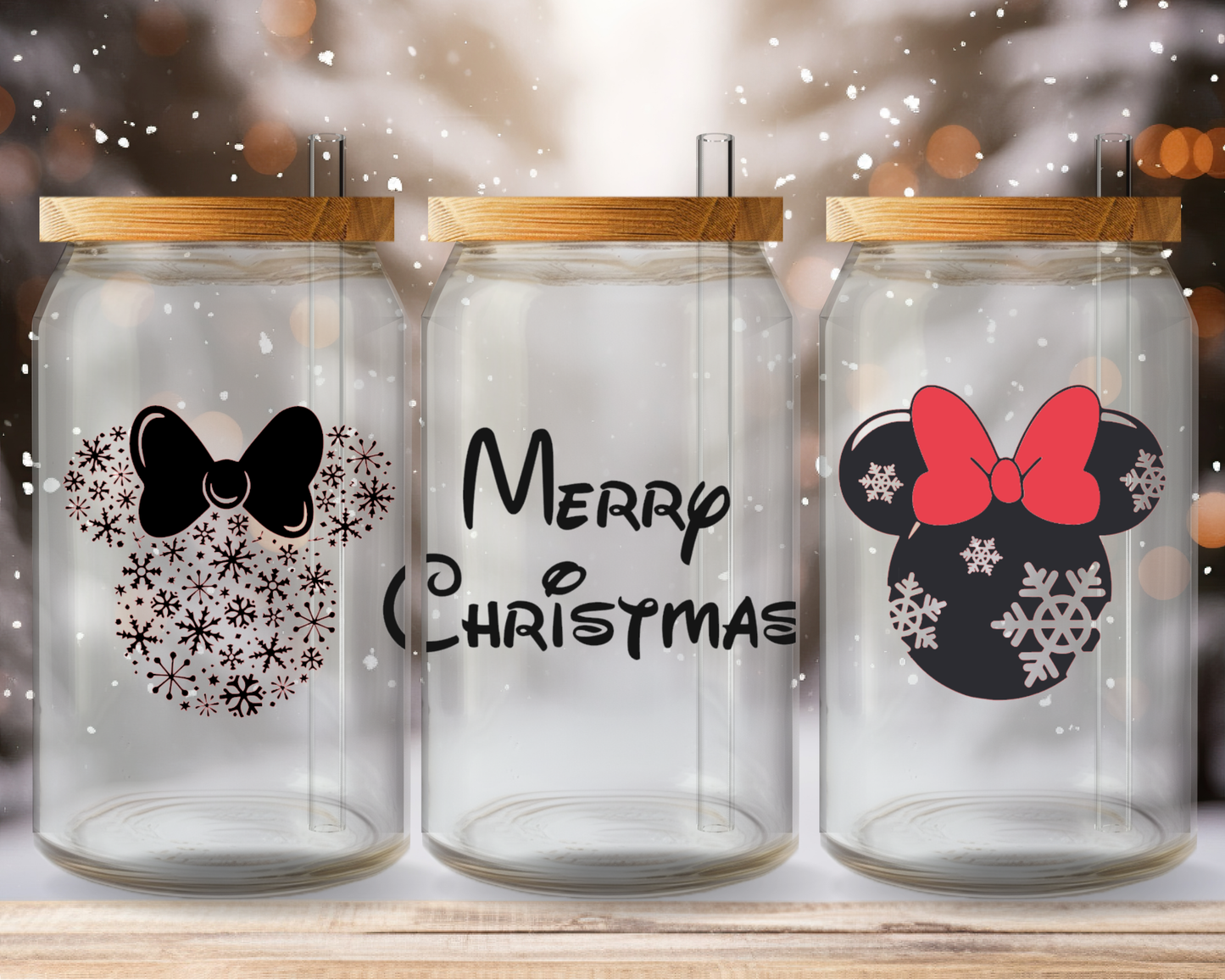 Merry Christmas Disney Glas, Geschenkideen, regali, regalo natale, regalo personalizzato, natale, christmas, weihnachten, trinkglas, disney, disney design, personalisierte Geschenke